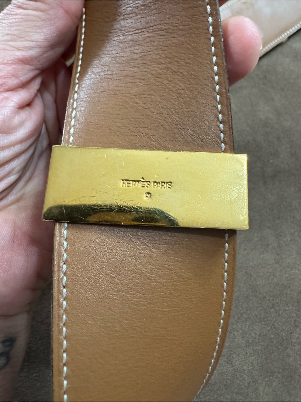 Hermès Collier de Chien Black Box Leather Belt Gold Hardware Size 85 - Picture 13 of 17